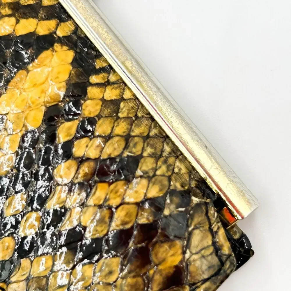 Bosca Genuine Python Leather Wallet Clutch Made in USA